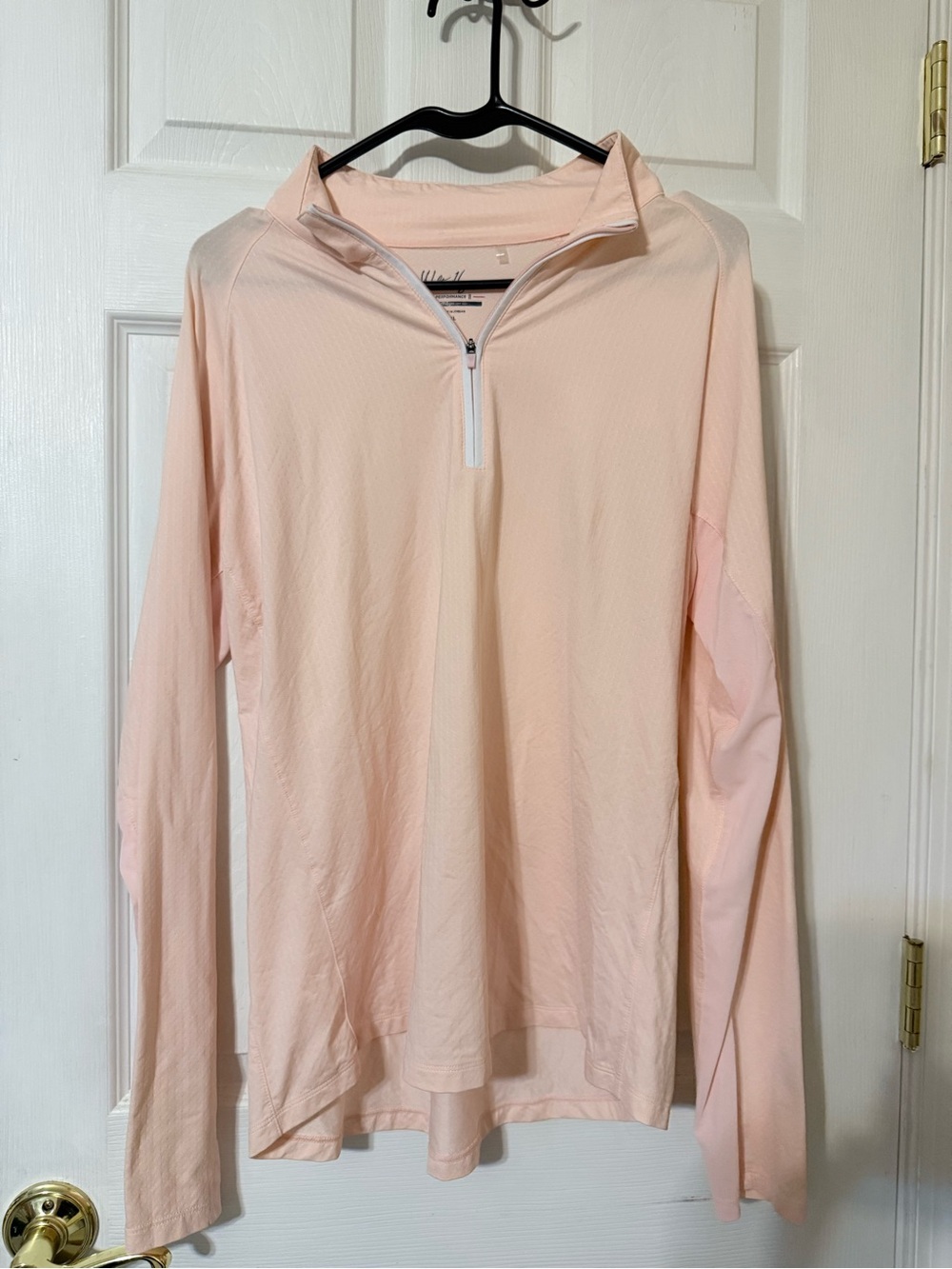 Walter Hagen Light Pink Long-Sleeve Quarter-Zip Top